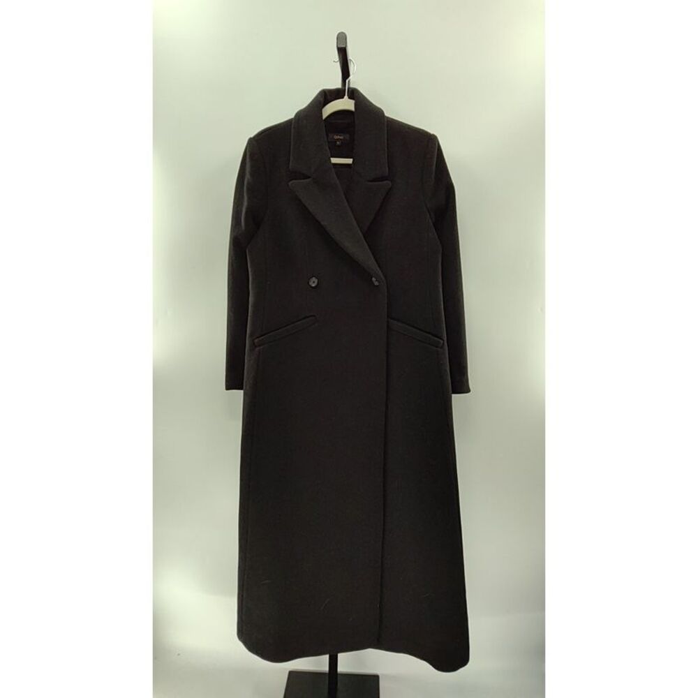 Quince Women Wool Cashmere Tailored Long Coat Black Outerwear M